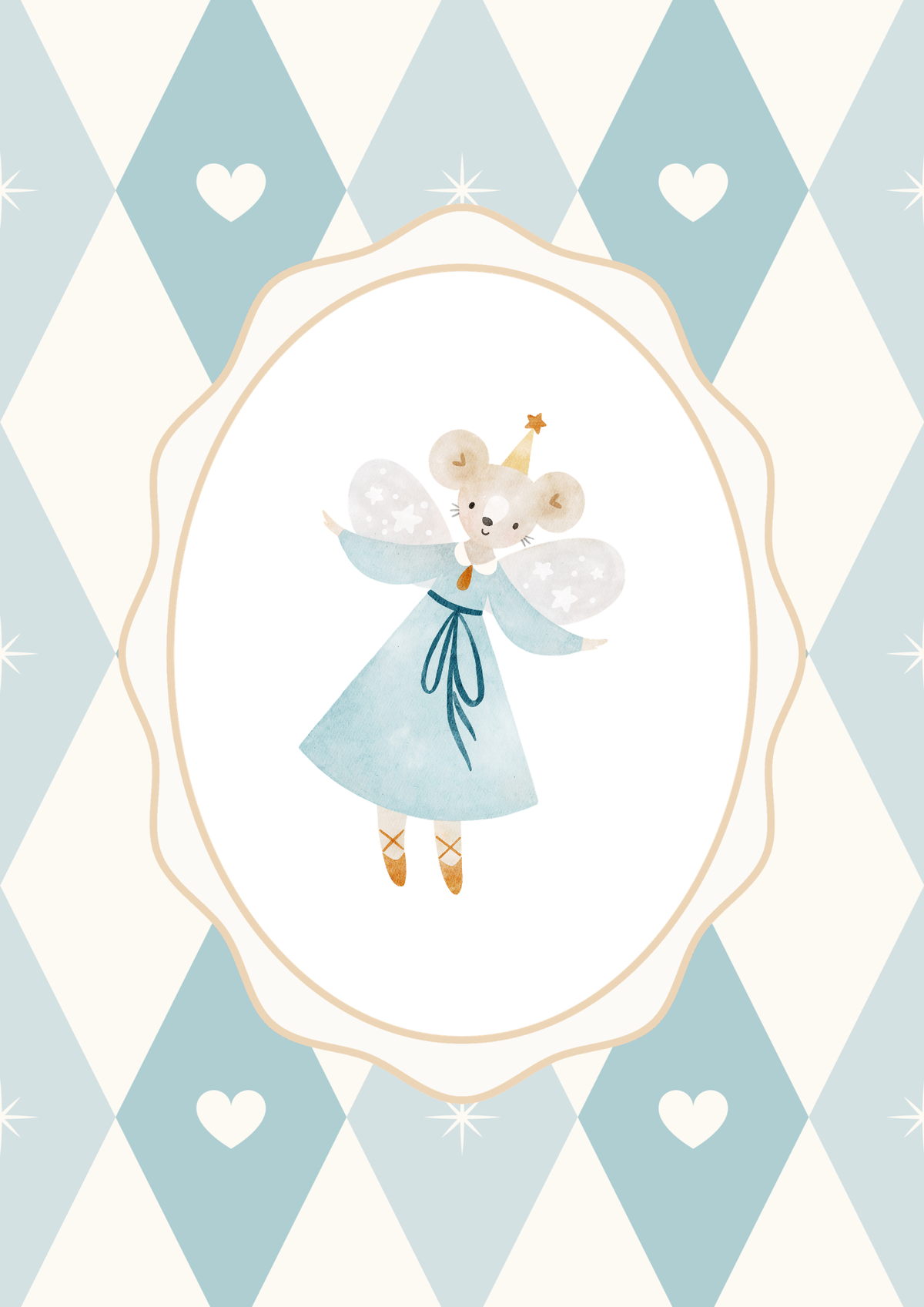 Little Mouse Blue Fairy Children’s Print