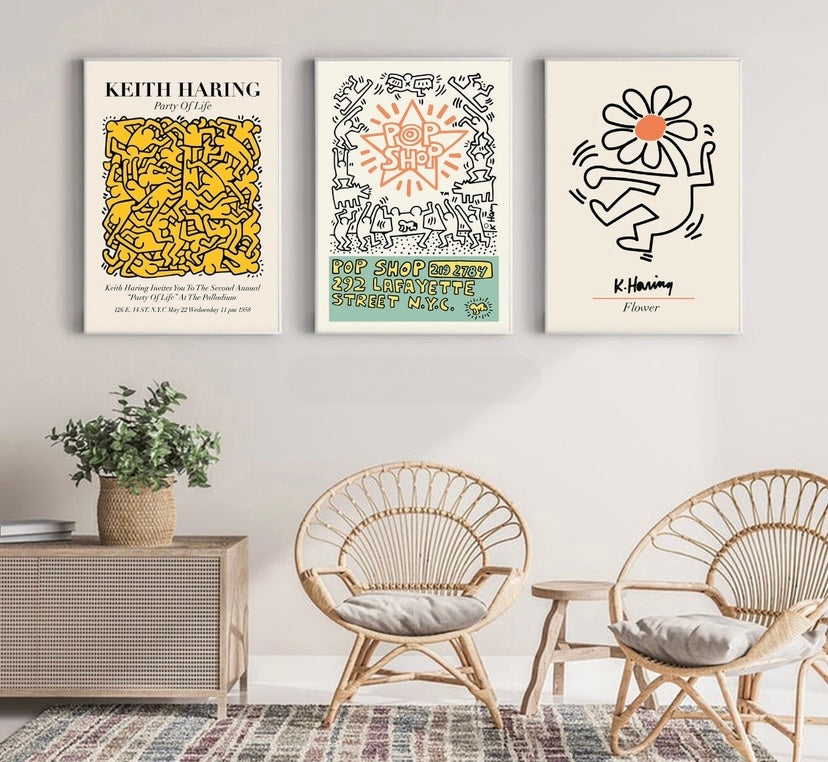 Set of 3 Keith Haring Pop Shop Prints