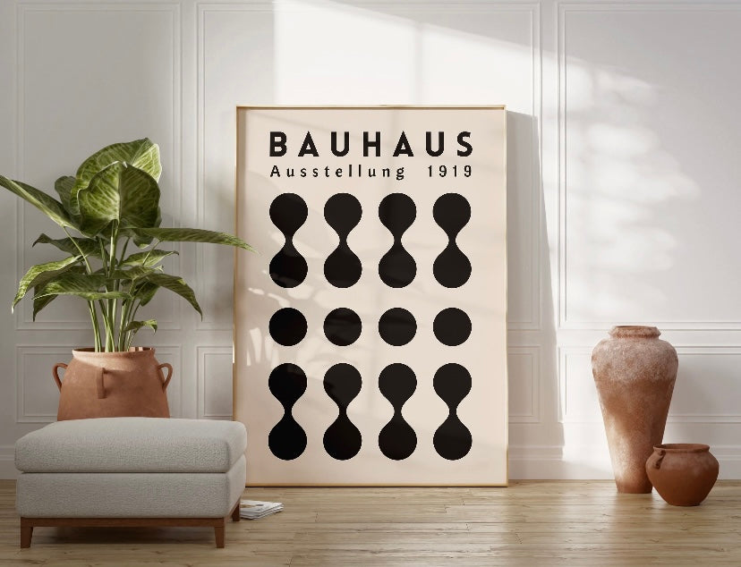Set Of Six Bauhaus Geometric Wall Art