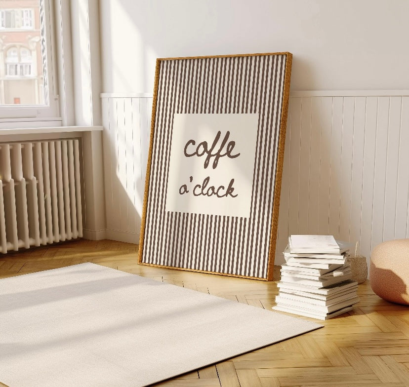 Coffee O’clock brown striped print