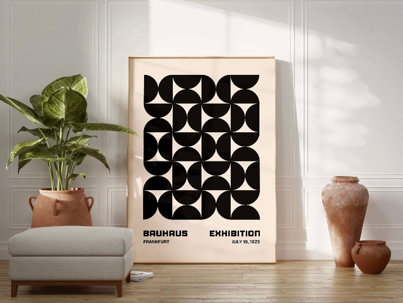 Set Of Six Bauhaus Geometric Wall Art