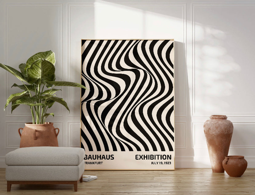 Set Of Six Bauhaus Geometric Wall Art