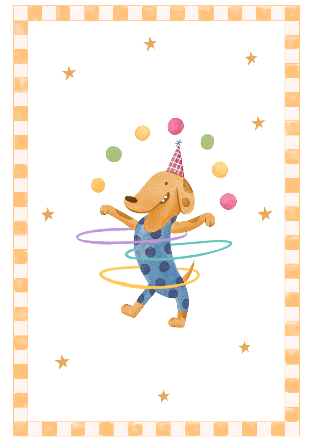 Circus juggling dog Print