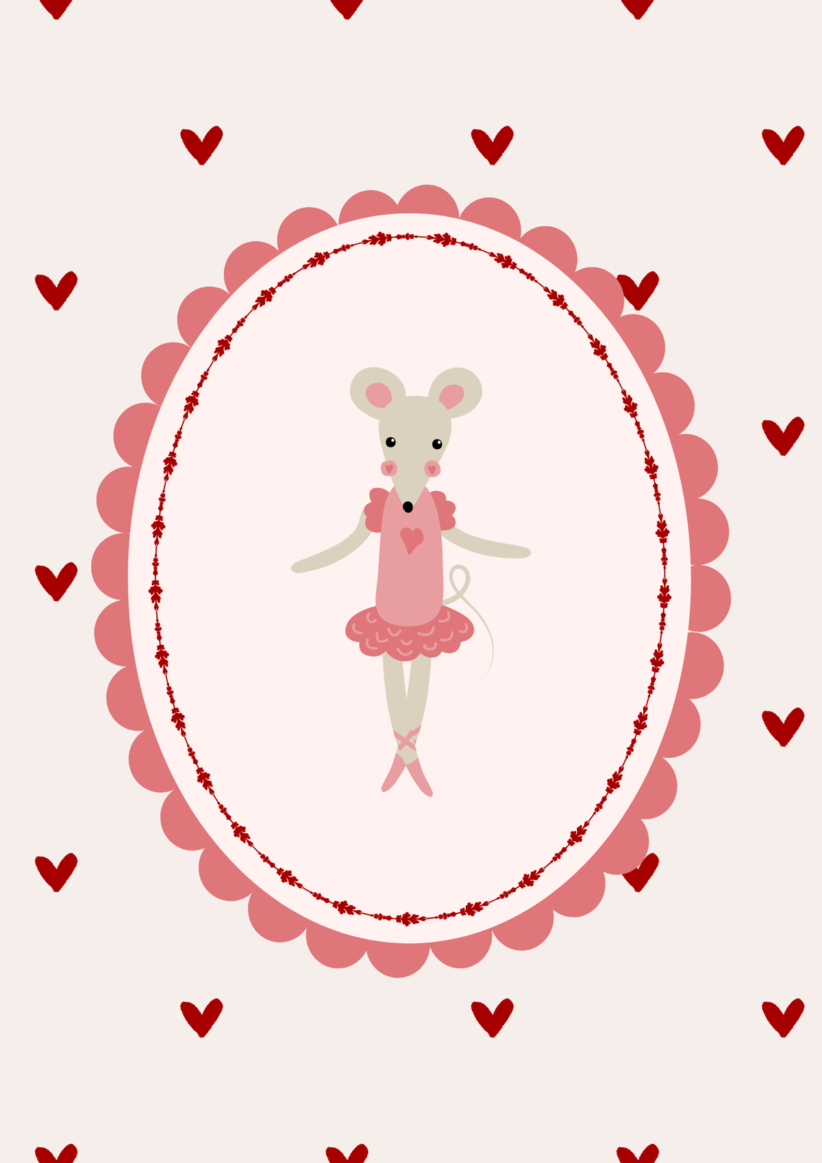 Little Mouse Pink Ballerina Children’s Print