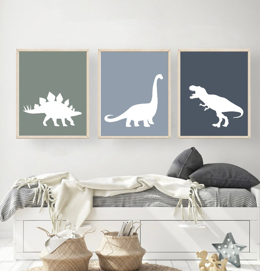 Set Of Three Dinosaur Children’s Room Prints