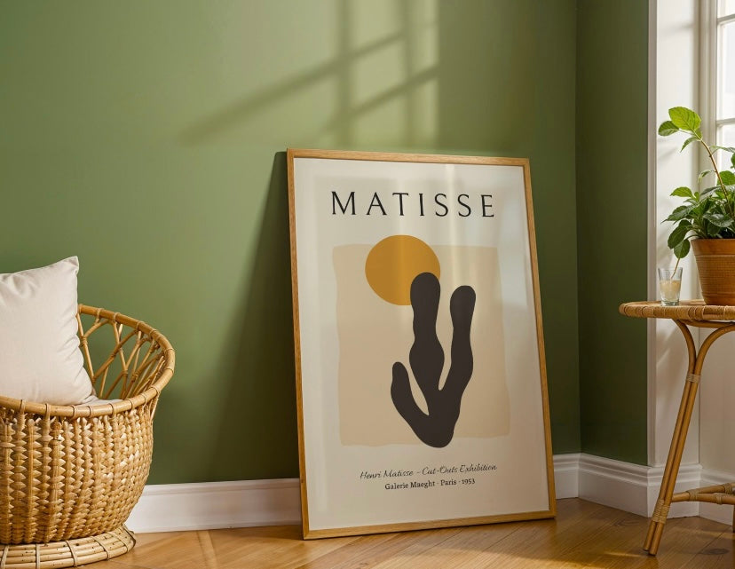 Matisse Picasso and Bauhaus Mustard Yellow Print set