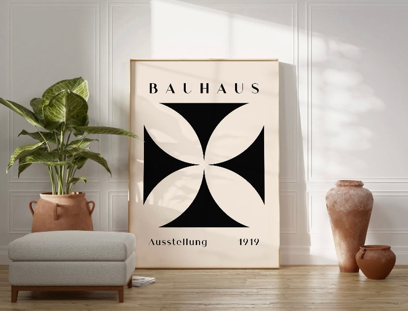 Set Of Six Bauhaus Geometric Wall Art
