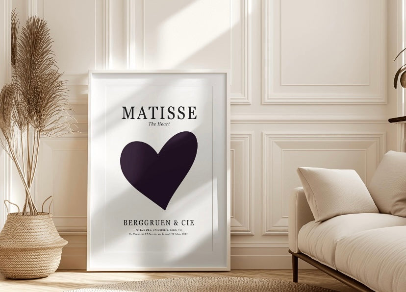 Henri Matisse Coeur D' Mour Black Heart Print