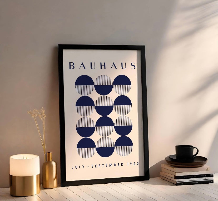 Bauhaus Minimalist Navy Print