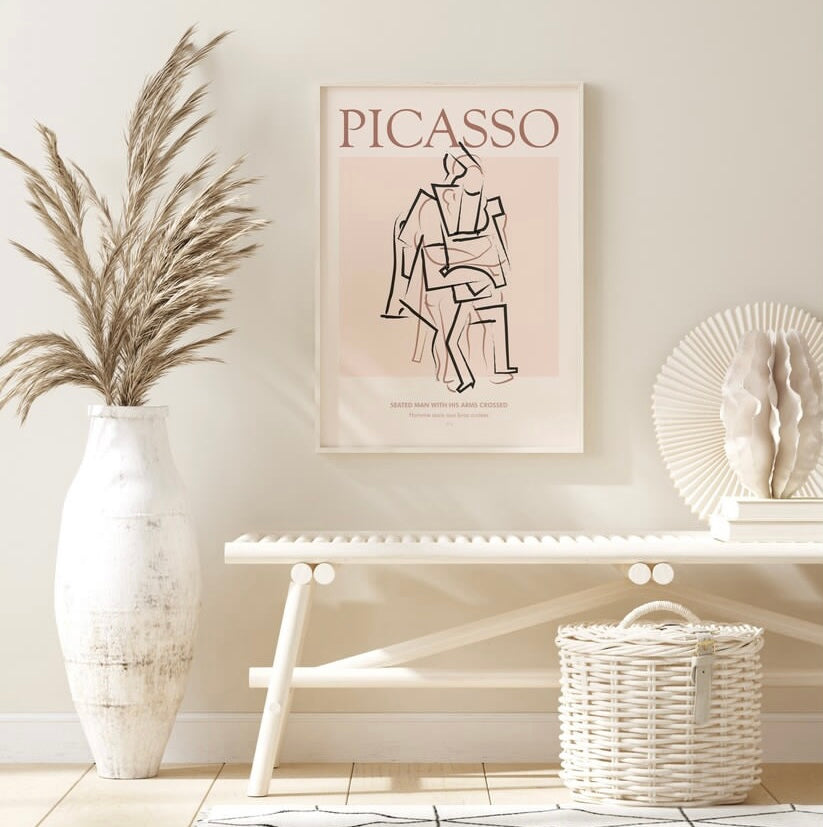 Picasso seated Man Line Art print