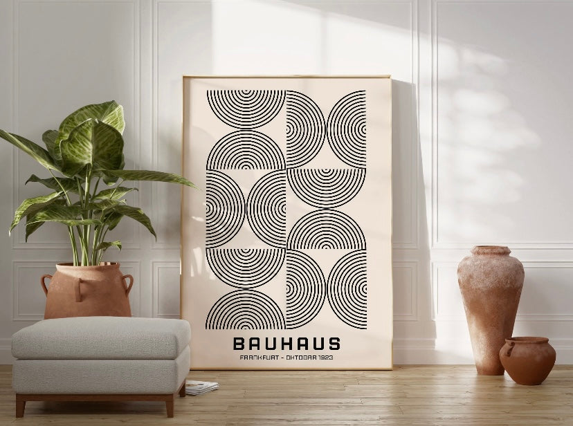 Set Of Six Bauhaus Geometric Wall Art