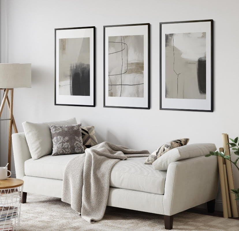 Abstract Neutral Nordic Print Set