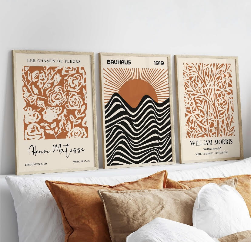 Bauhaus Burnt Orange sunset print set