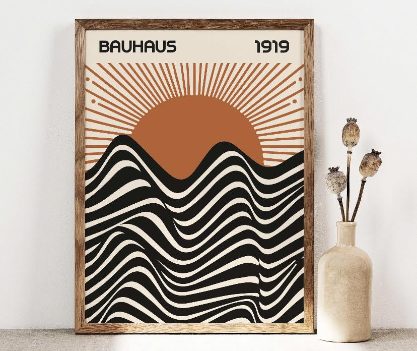 Bauhaus Burnt Orange sunset print set