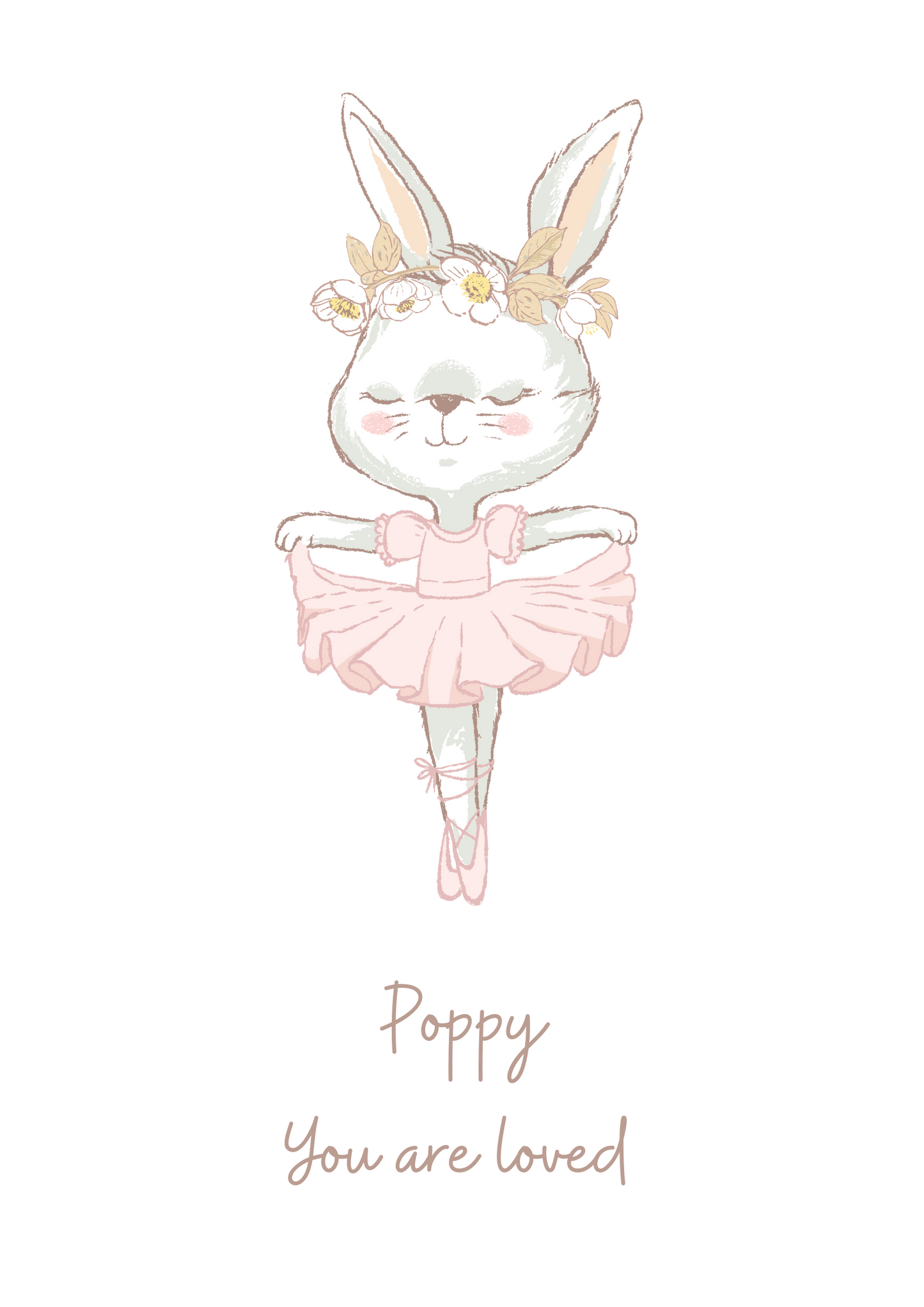 Ballerina Bunny Personalised Print