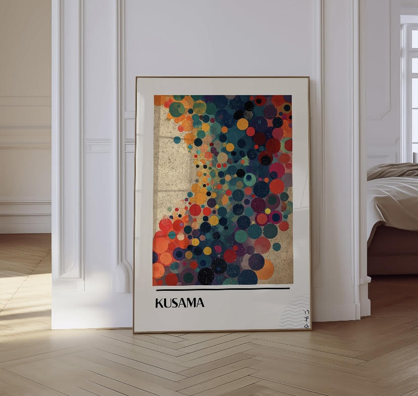 Set of 3 gallery Yayoi Kusama print | Colourful Japanese wall art | | famous artist print | exhibition art |