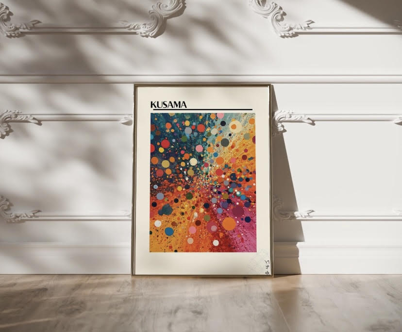 Set of 3 gallery Yayoi Kusama print | Colourful Japanese wall art | | famous artist print | exhibition art |