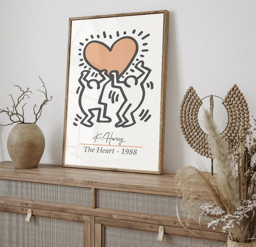 Keith Haring Inspired Set Of Three Pastel Prints