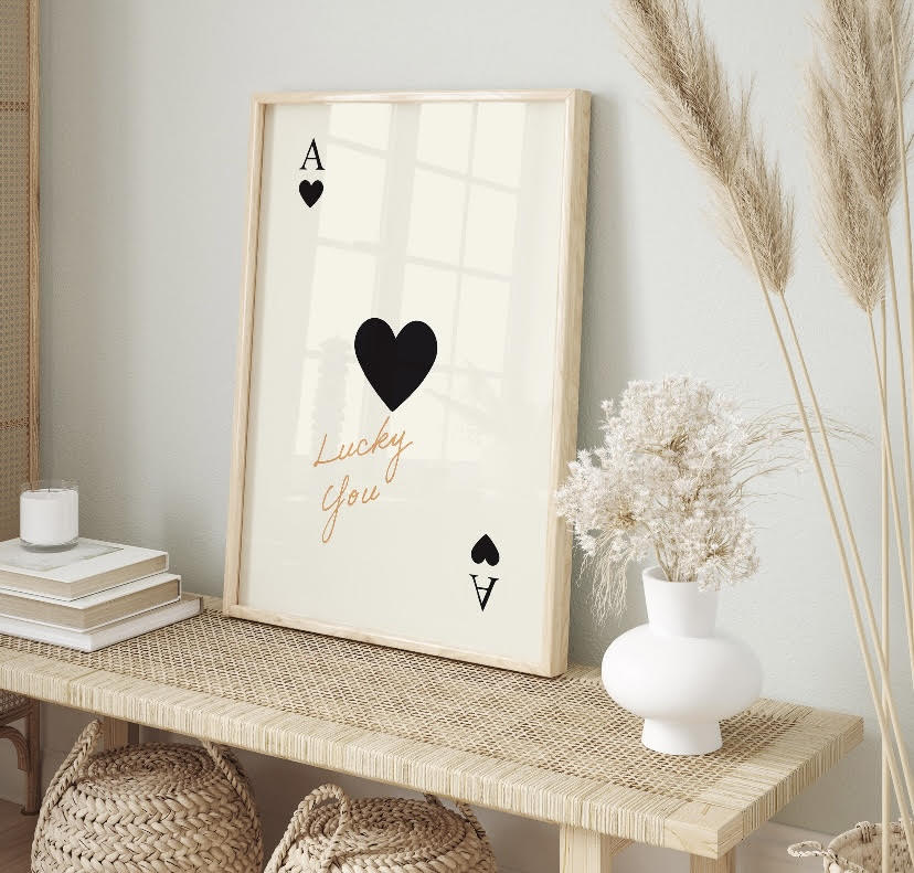 Lucky You Playing Card Print