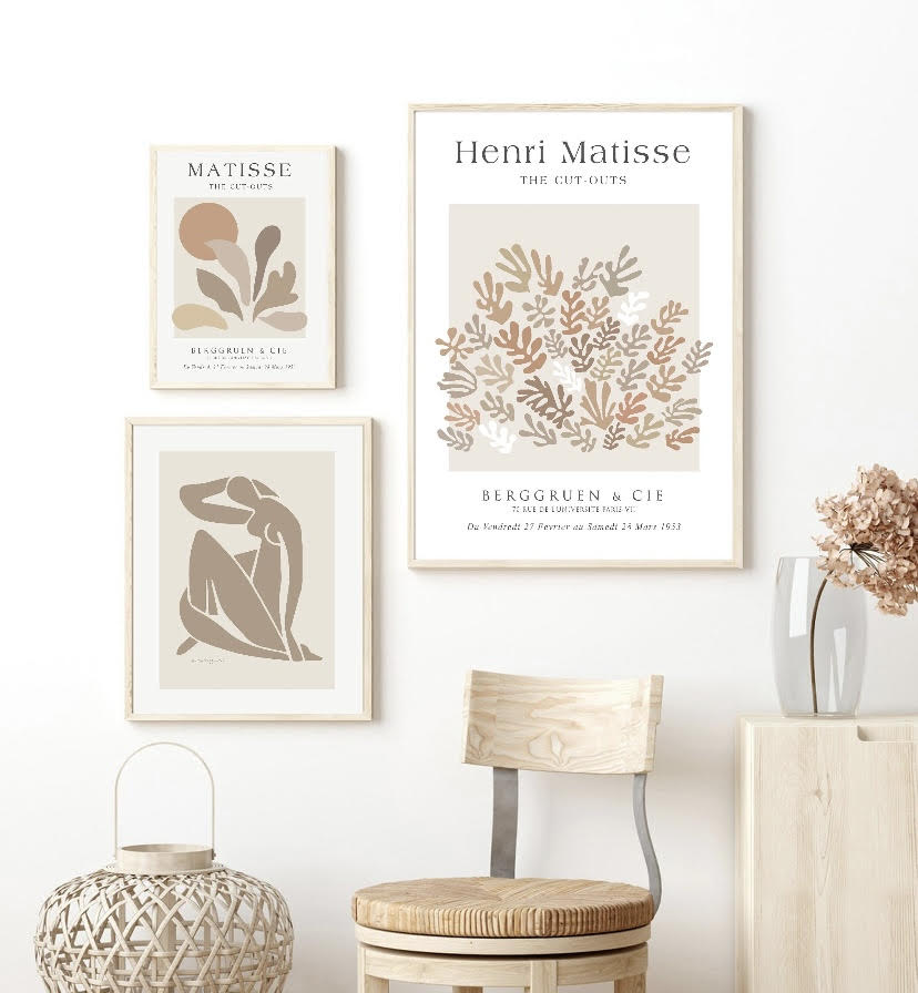 Set Of Three Matisse Beige Prints