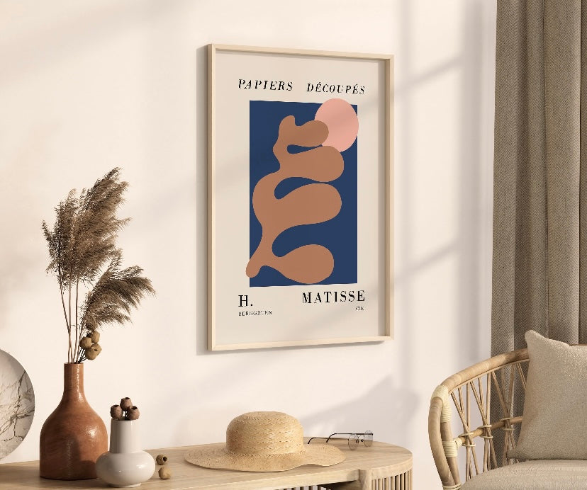 Set of 3 Henri Matisse Print | Matisse Print Set | Set Of Three Prints | Exhibition Print Set | Pink Wall Art | Navy Blue Wall Art