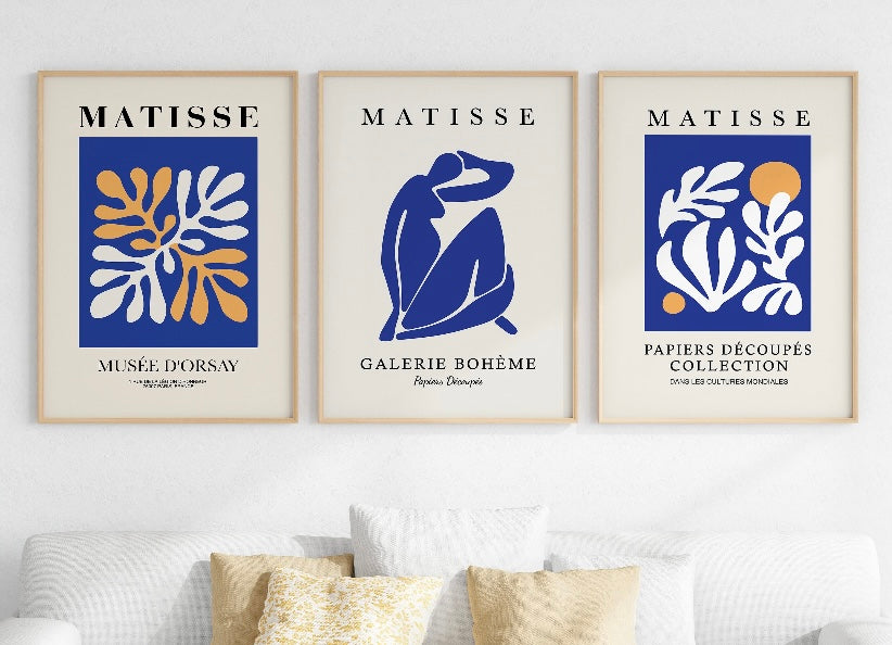 Royal Blue Henri Matisse Print Set