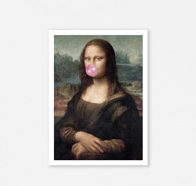 Mona Lisa bubblegum print