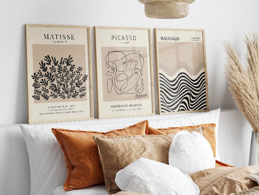 Neutral Picasso Matisse and Bauhaus Gallery Wall Set