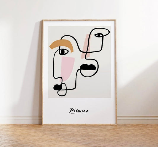 Picasso Abstract Faces Line Art print