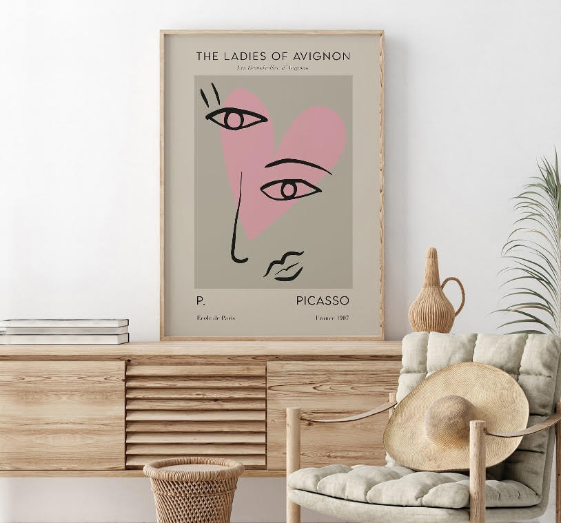 Picasso Print Set Of Three Posters | Famous Artist Wall Art | Picasso Poster Prints | Grey Picasso Print Set