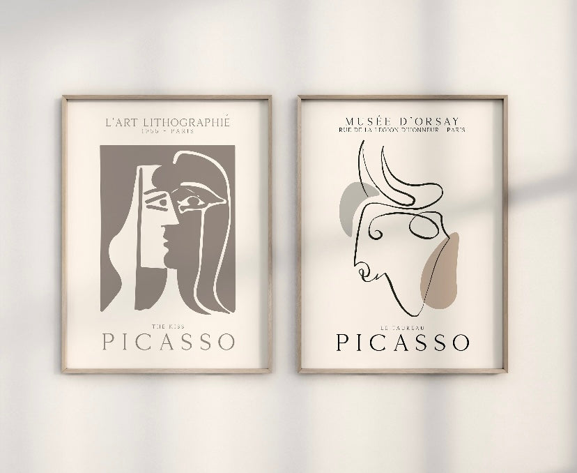 Picasso Set of Two The Kiss Abstract Prints