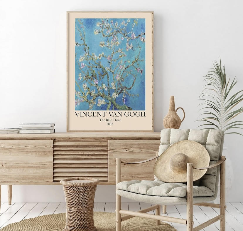 Van Gogh Set Of 3 Prints| Van Gogh Starry Night | The Olive Tree Print | Almond Blossom Poster | Famous Artist Print