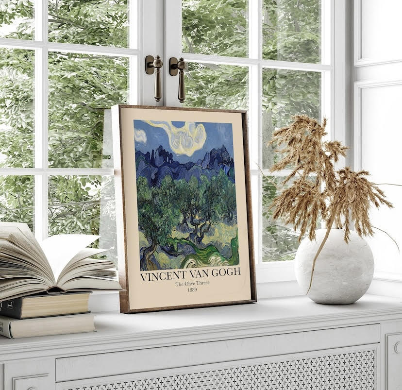 Van Gogh Set Of 3 Prints| Van Gogh Starry Night | The Olive Tree Print | Almond Blossom Poster | Famous Artist Print