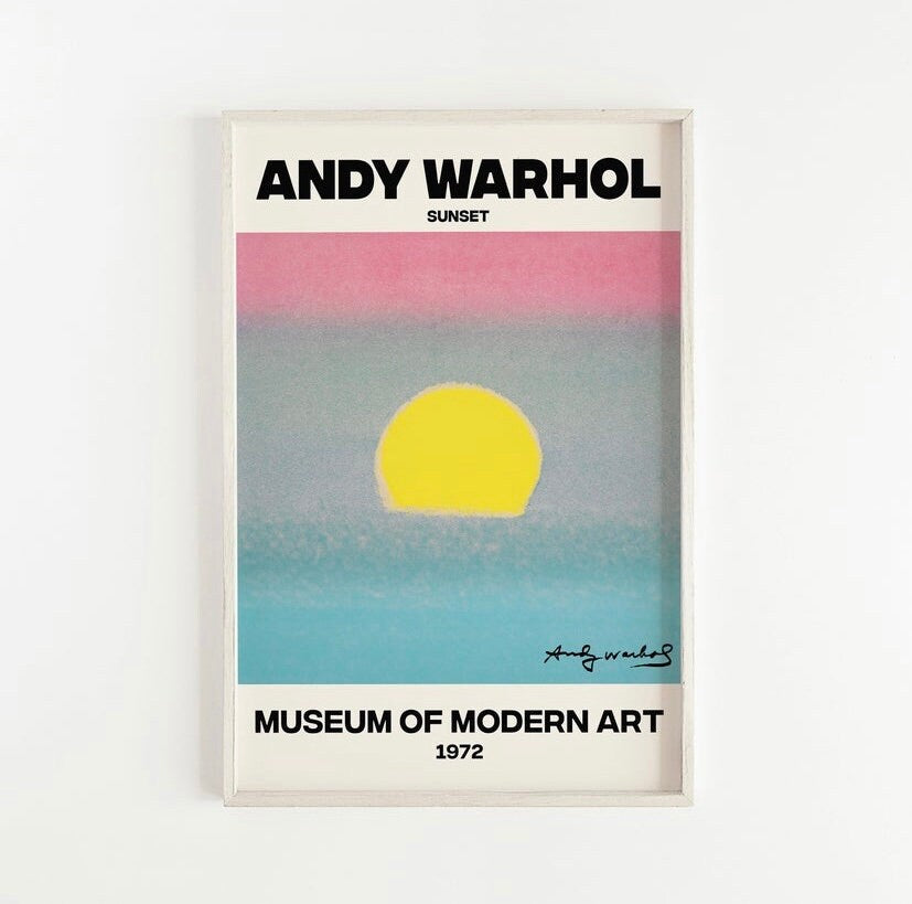 Andy Warhol Set of 3 Prints, Gallery Wall Set, Andy Warhol Sunset Poster, Gallery Wall Prints, Pop Art, Colourful Art