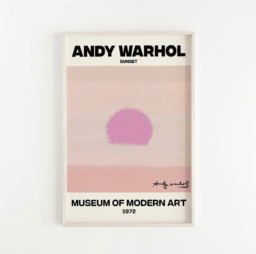 Andy Warhol Set of 3 Prints, Gallery Wall Set, Andy Warhol Sunset Poster, Gallery Wall Prints, Pop Art, Colourful Art