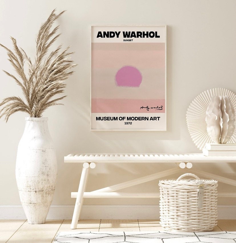 Andy Warhol Gallery Wall Set | Andy Warhol Poster | Pink Print | Pastel Art | Colourful Art | Sunset Print