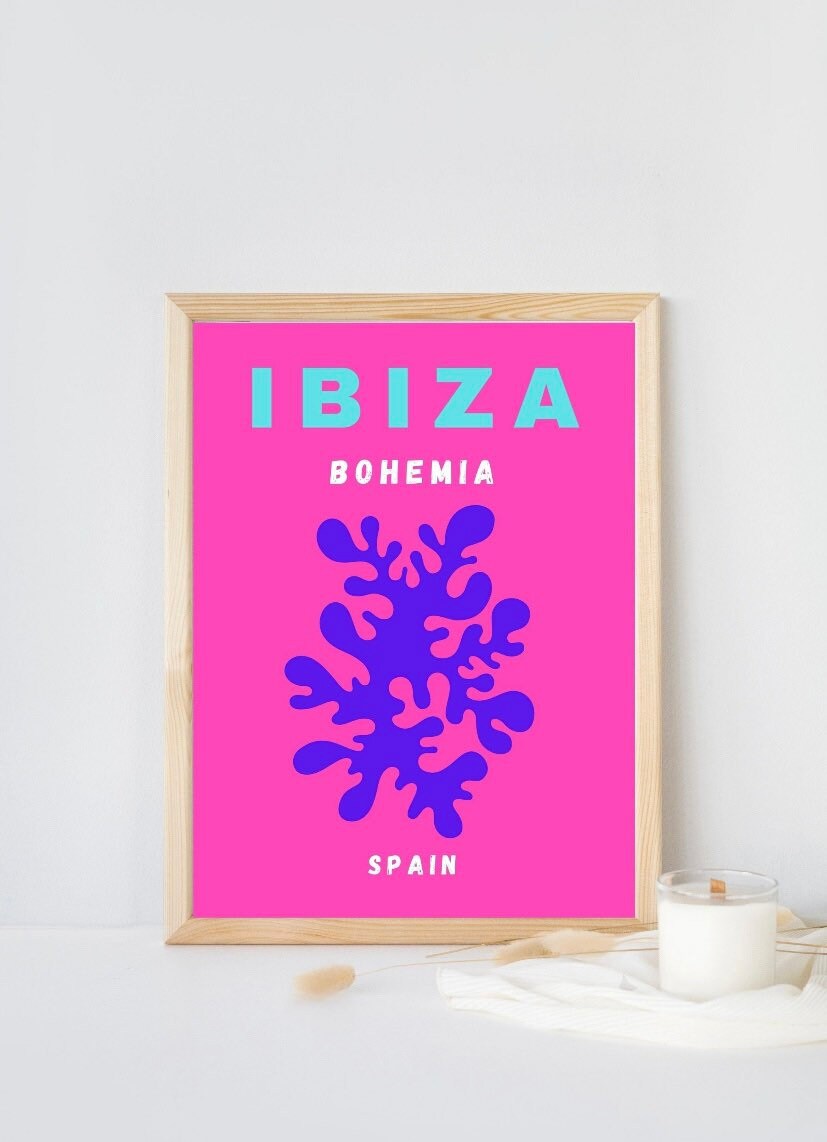 Set of 6 Travel Prints, Miami, Bondi, Palm Beach, Ibiza, Mykonos, Capri, wall art, Posters, Room Decor, Colourful