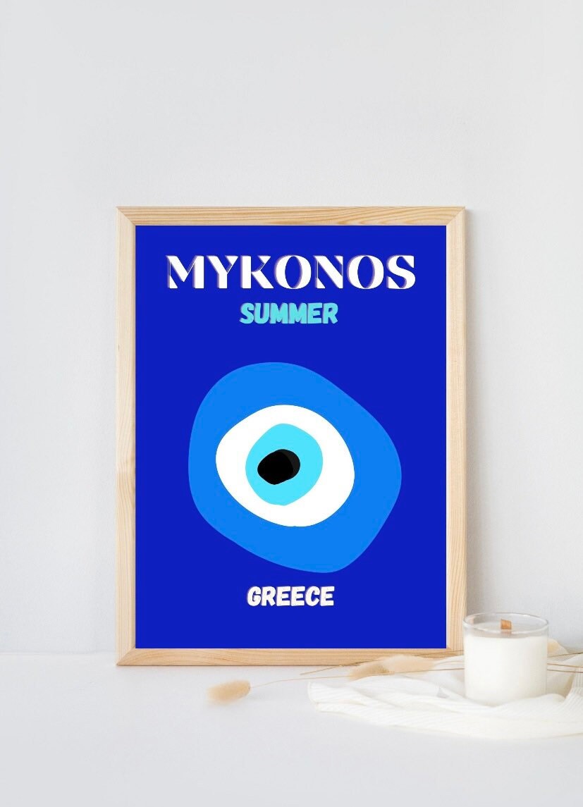 Set of 6 Travel Prints, Miami, Bondi, Palm Beach, Ibiza, Mykonos, Capri, wall art, Posters, Room Decor, Colourful