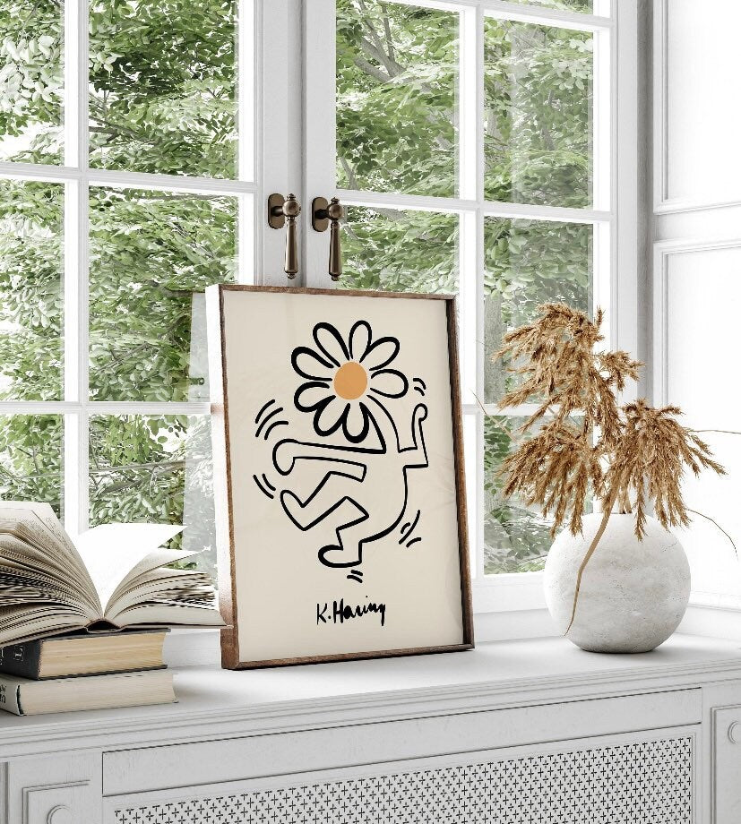 Set of 3 Matisse, Keith Haring and Yayoi Kusama prints | Wall art | yellow prints | yellow posters | colourful