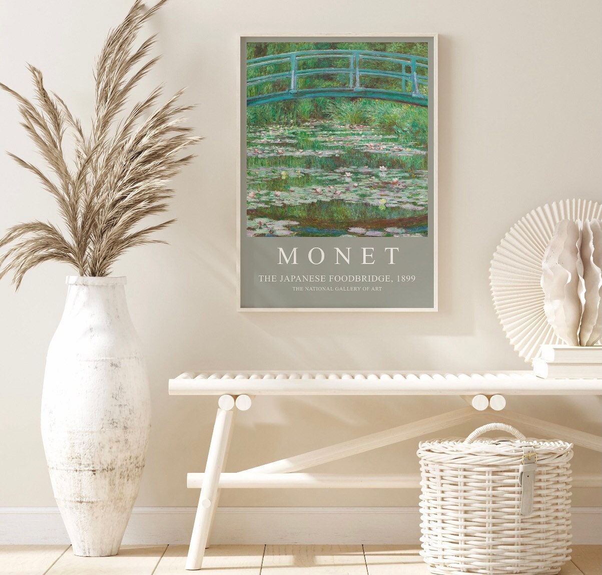 Claude Monet Japanese footbridge print | water lillies art work | famous artist | landscape artist | Claude Monet Poster