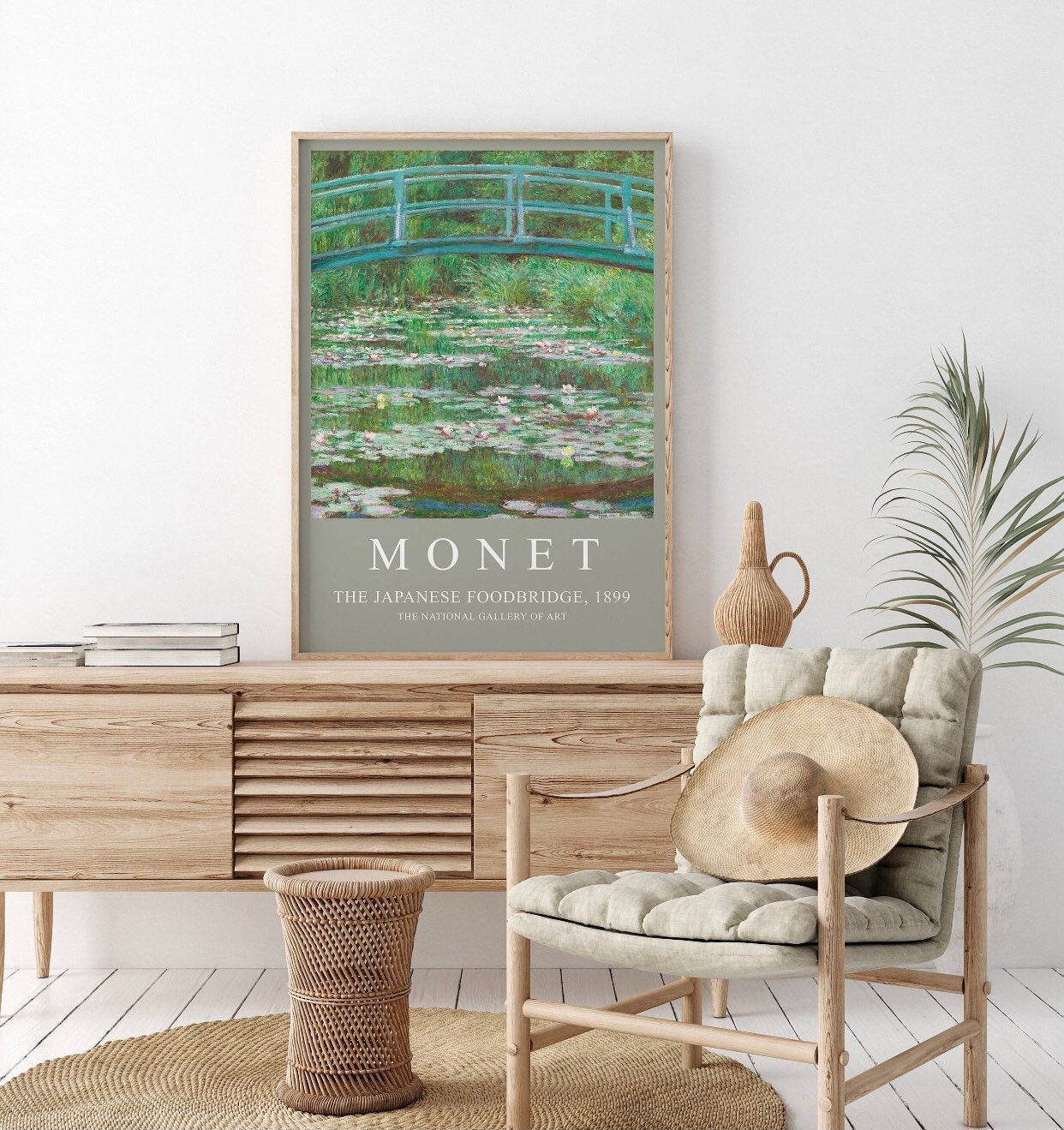 Claude Monet Japanese footbridge print | water lillies art work | famous artist | landscape artist | Claude Monet Poster
