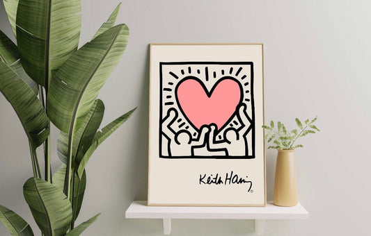 Keith Haring Love pop art print | Heart poster | modern art | colourful art