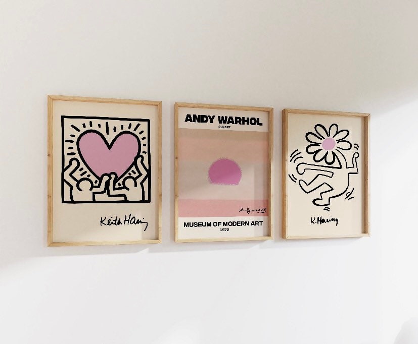 Andy Warhol Gallery Wall Set | Andy Warhol Poster | Pink Print | Pastel Art | Colourful Art | Sunset Print