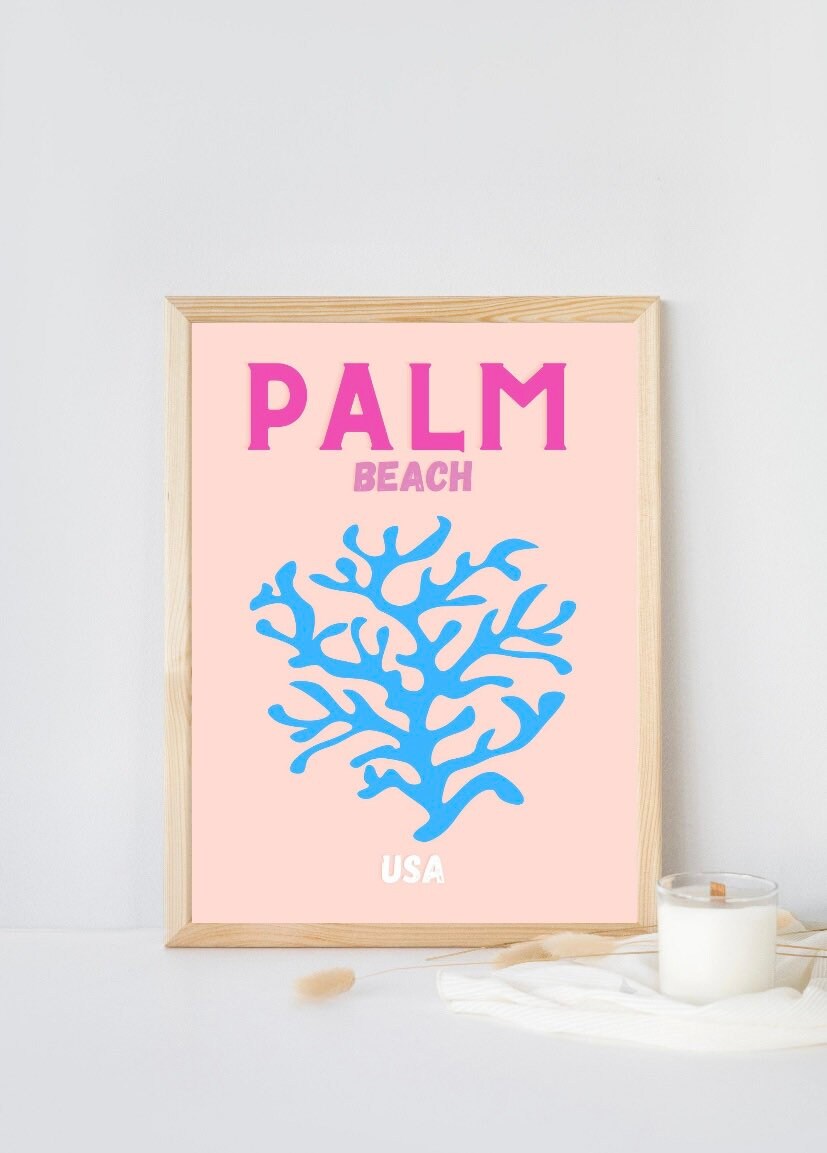 Set of 6 Travel Prints, Miami, Bondi, Palm Beach, Ibiza, Mykonos, Capri, wall art, Posters, Room Decor, Colourful