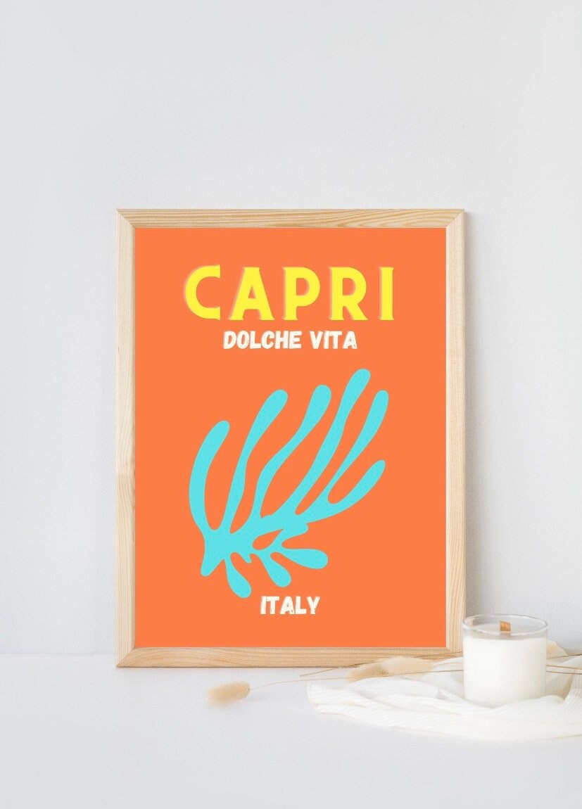 Set of 6 Travel Prints, Miami, Bondi, Palm Beach, Ibiza, Mykonos, Capri, wall art, Posters, Room Decor, Colourful