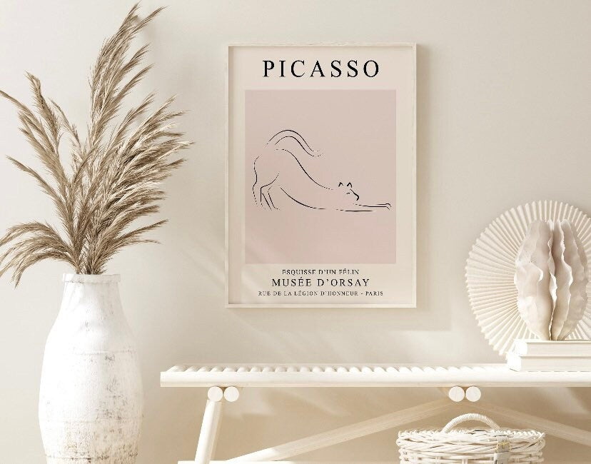 Set of three Picasso prints | Picasso animal prints | Picasso The Dog | Picasso The cat | Picasso Bird of peace | mid century art