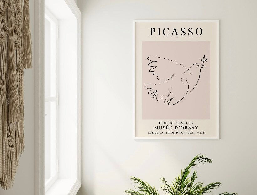 Set of three Picasso prints | Picasso animal prints | Picasso The Dog | Picasso The cat | Picasso Bird of peace | mid century art