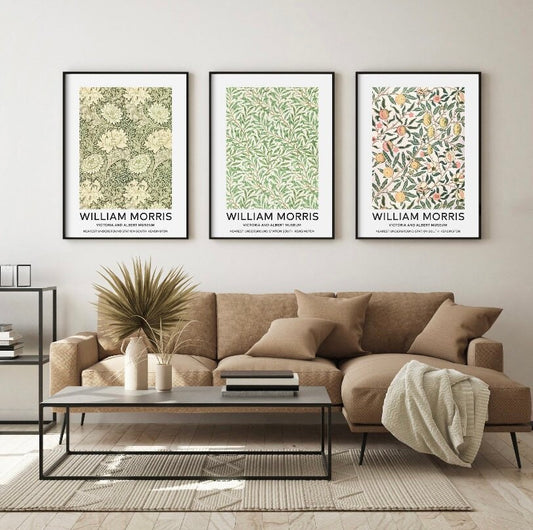 William Morris set of three | Set of 3 Wall Art |Vintage Botanical Prints |Floral Art Prints |Museum Exhibition Poster |Botanical Print Set