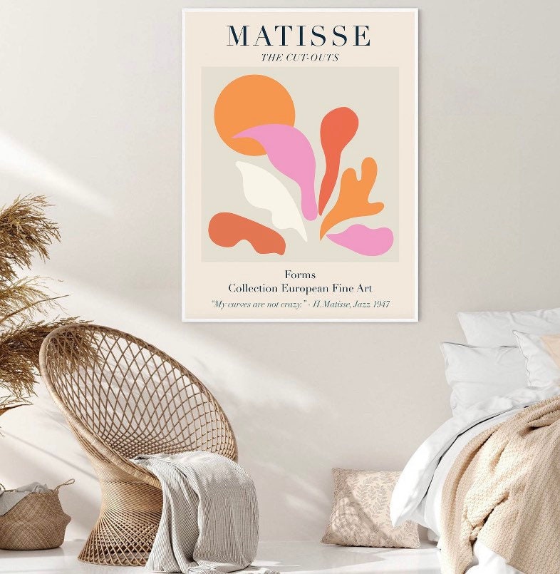 Matisse pink and orange The cut outs | The Cut Outs Print | Henri Matisse poster | mid century art