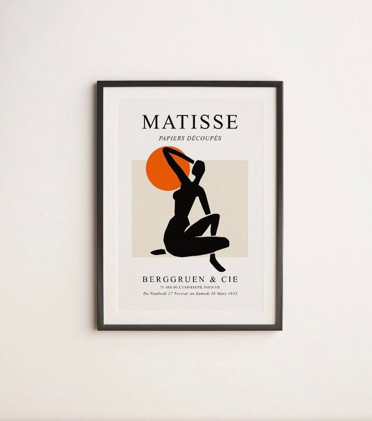 Henri Matisse The Cut Outs Print | Henri Matisse Exhibition Poster | Matisse woman print | Mid Century Print | Black and Orange Print